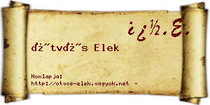 Ötvös Elek névjegykártya